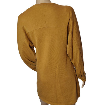 Mustard Long-Sleeve Sweatshirt Dress