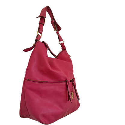 Pink Leather Hobo Bag