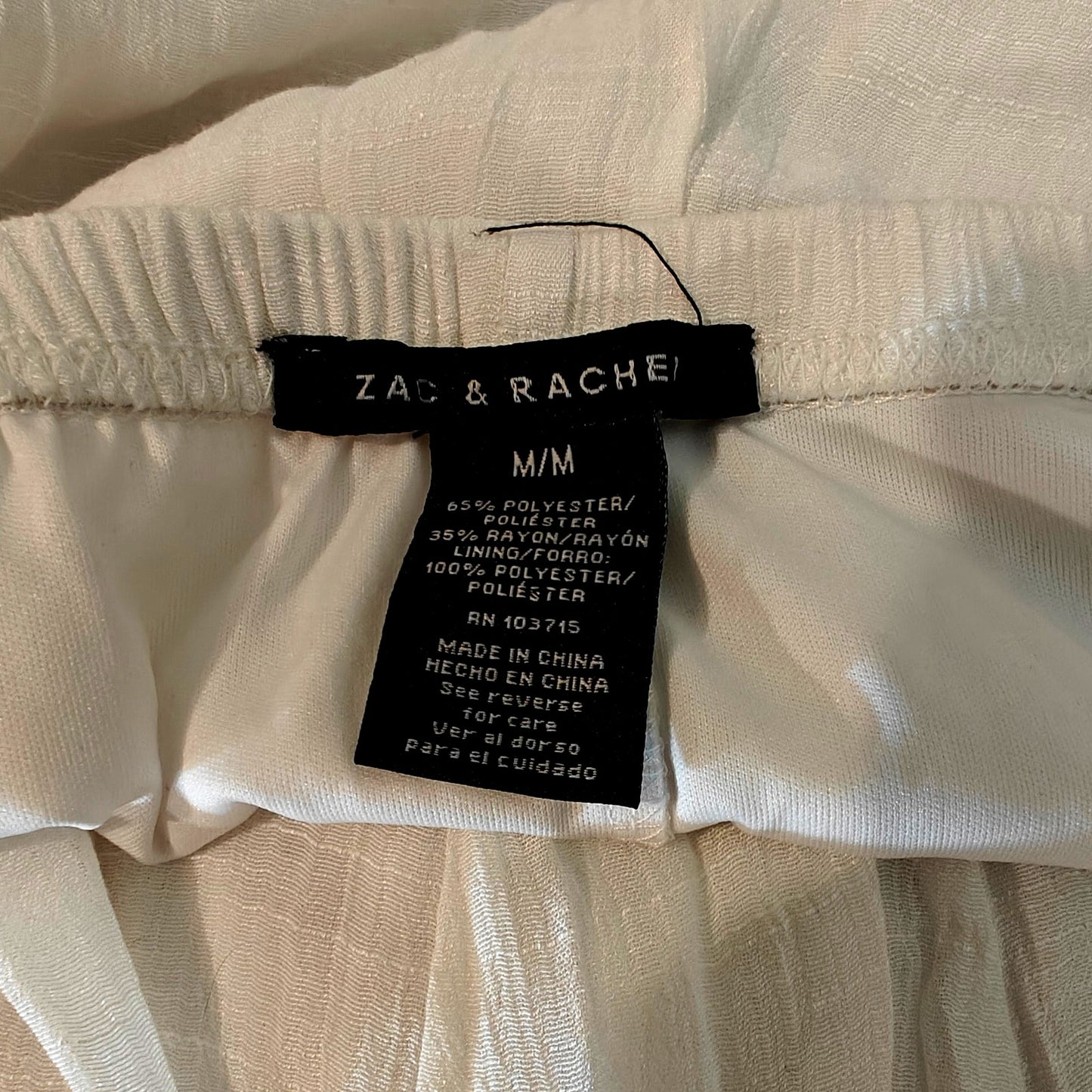 White Flowy Midi Skirt With Elastic Waist