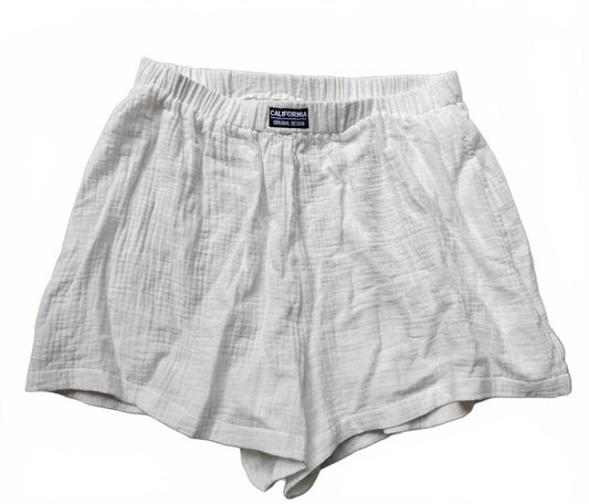 White Cotton Lounge Shorts