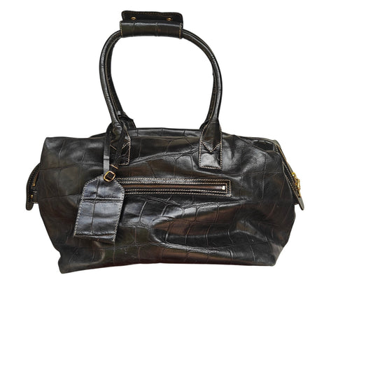 Black Croc Embossed Medicine Bag