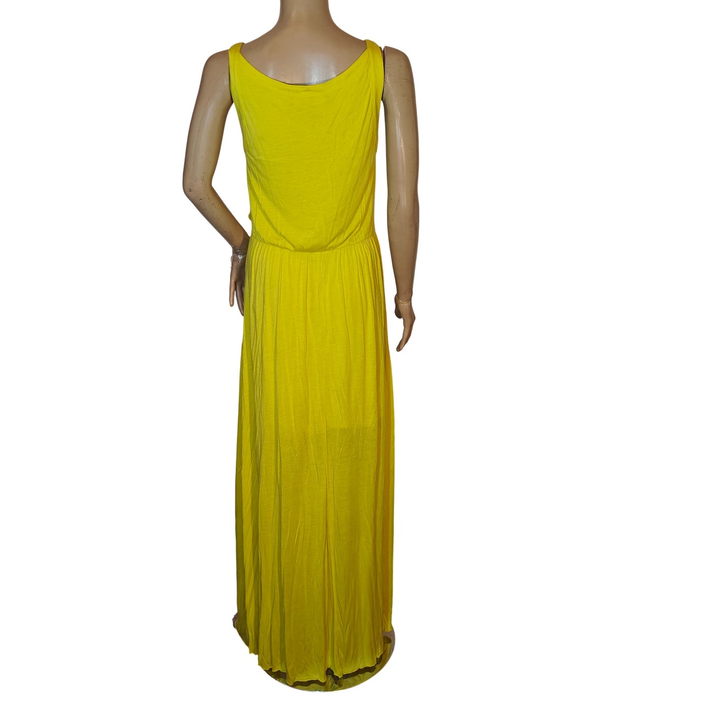 Yellow Sleeveless V-Neck Maxi Dress