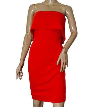 Red Strapless Bodycon Dress