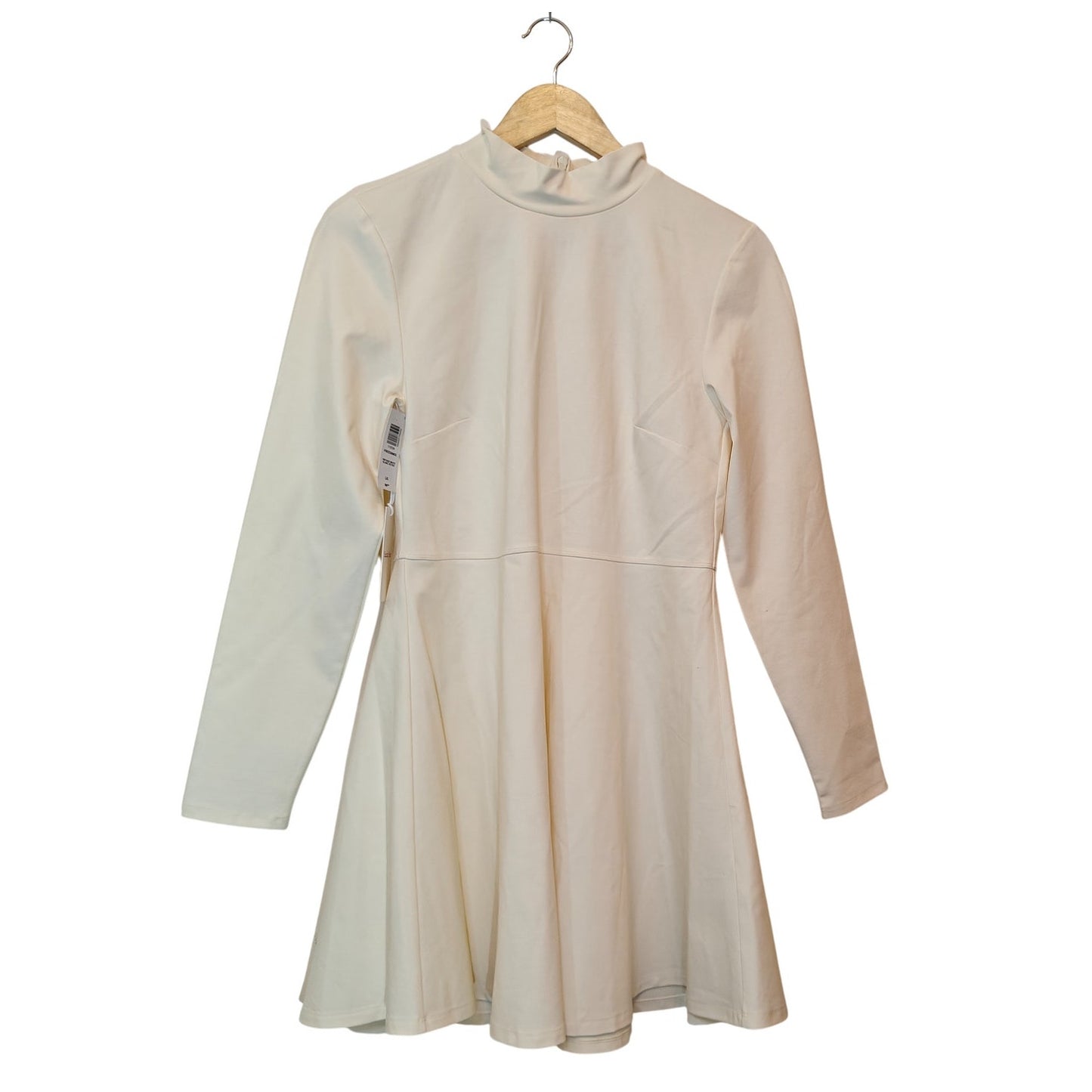 Cream Freedance Mock Neck Mini Dress