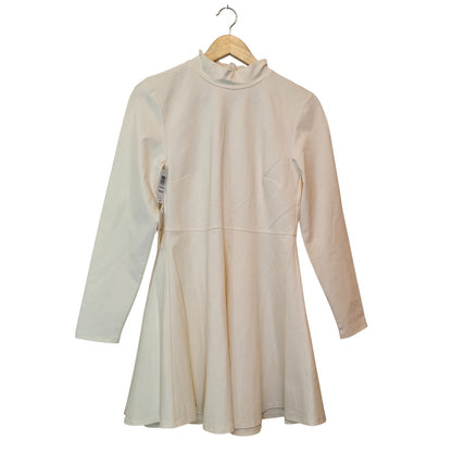 Cream Freedance Mock Neck Mini Dress