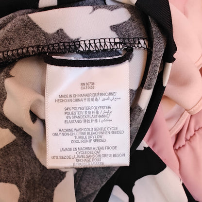 Black and White Abstract Print Sleeveless Dress