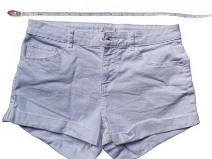 White Denim High Rise Cuffed Shorts