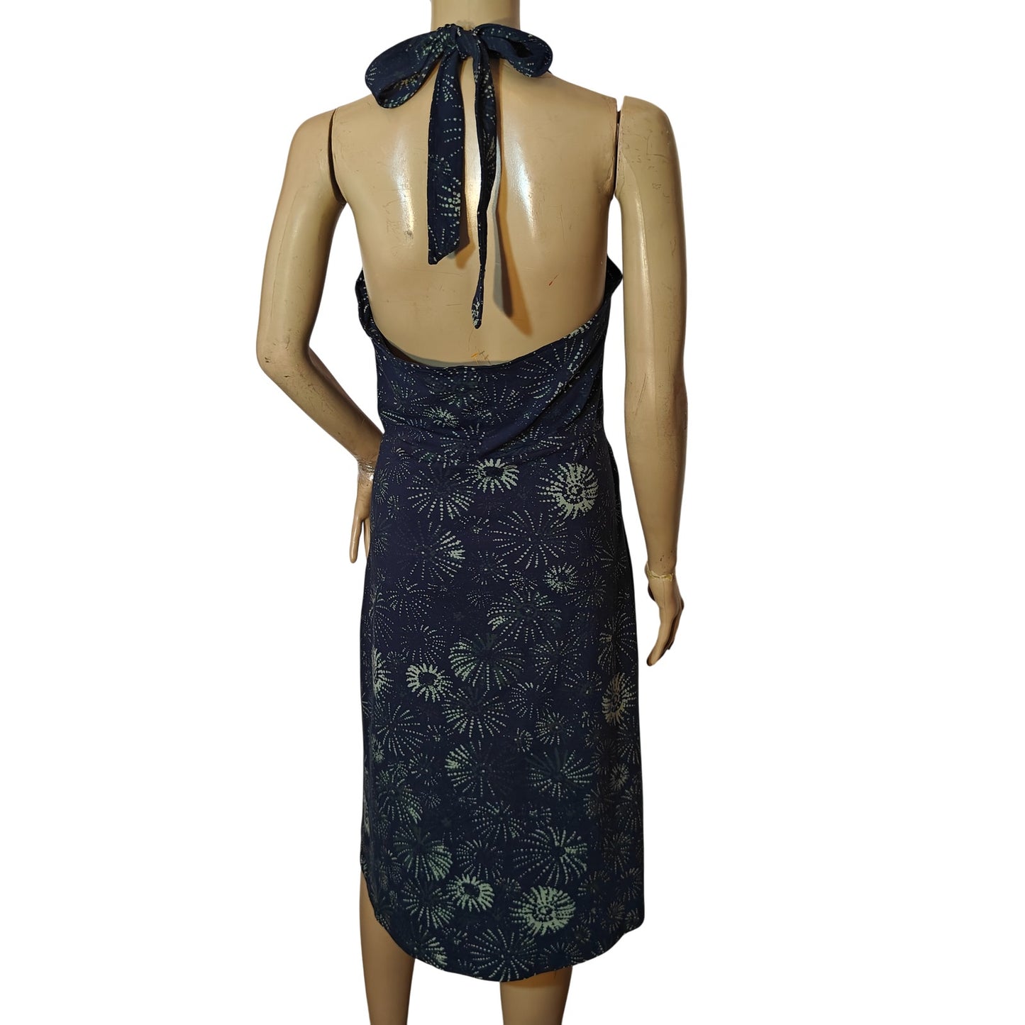 Navy Sea Urchins Halter Midi Dress