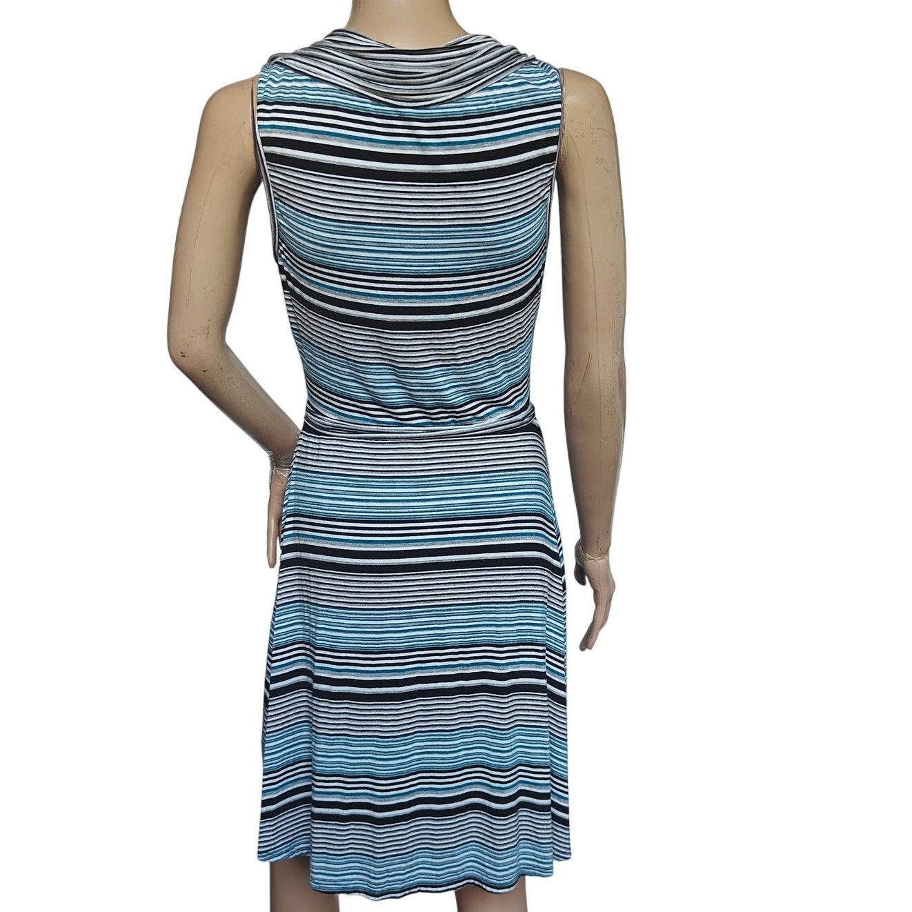 Teal and Black Max Studio Striped Knit Dress