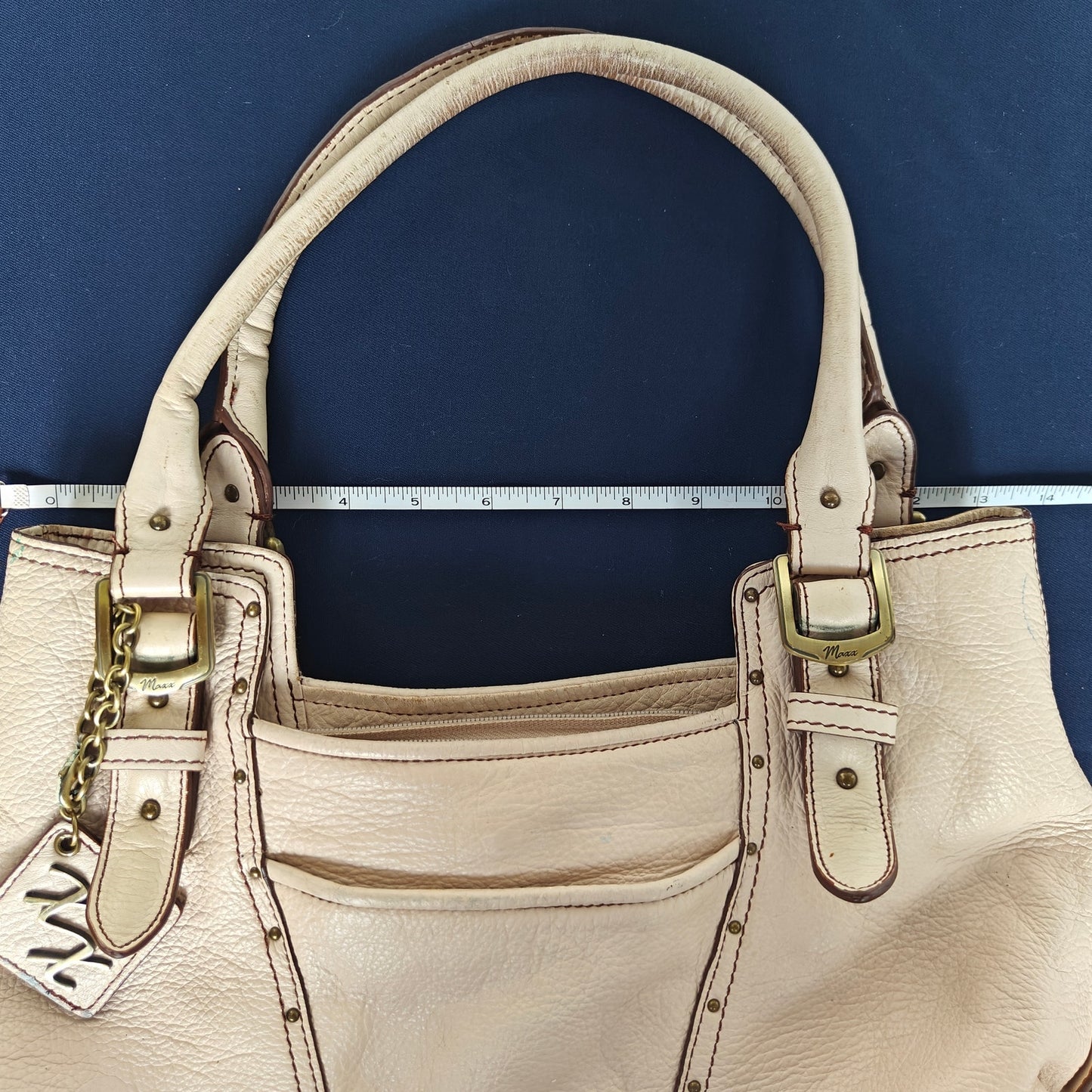 White Pebbled Leather Tote Bag