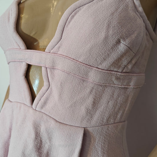 Pink Scalloped Fit & Flare Dress