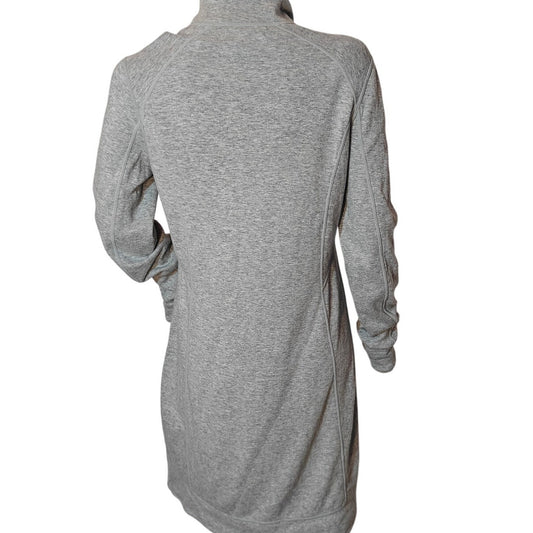 Gray Quarter-Zip Long-Sleeve Sweatshirt Dress