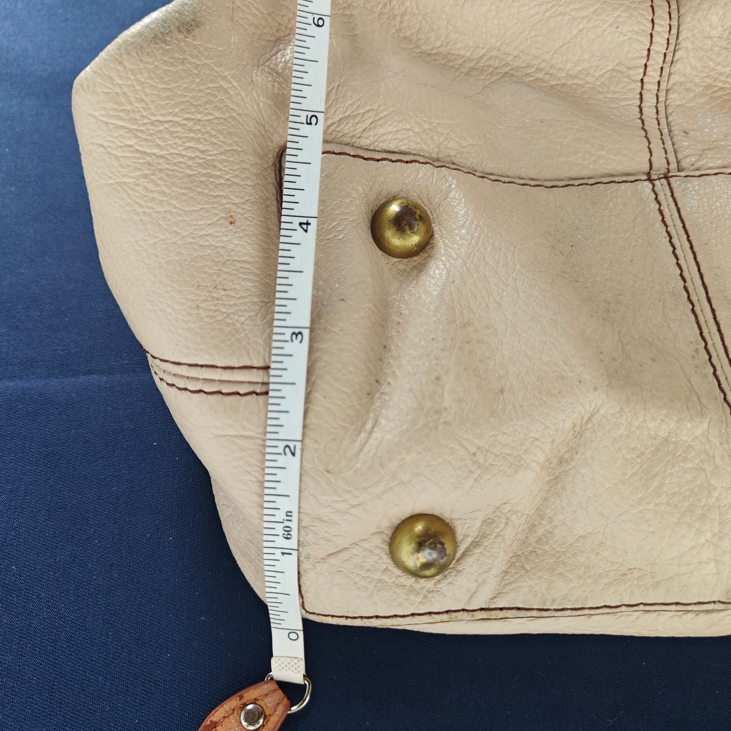 White Pebbled Leather Tote Bag