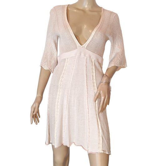 Light Pink Knit Fit & Flare Dress