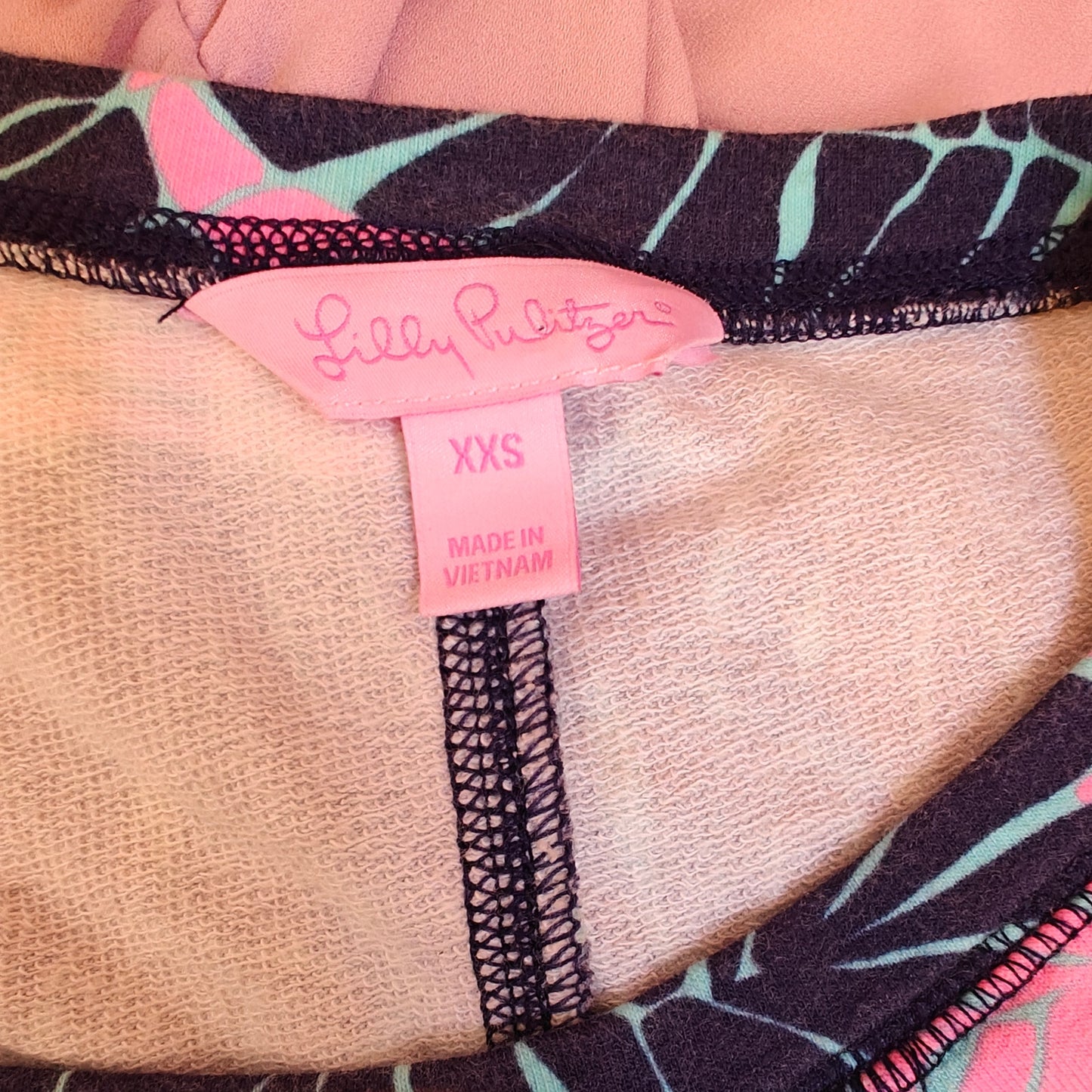 Tropical Print Pink & Navy Stretch T-Shirt Dress