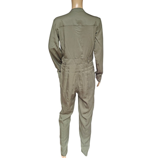 Olive Green Lyocell Utility Jumpsuit