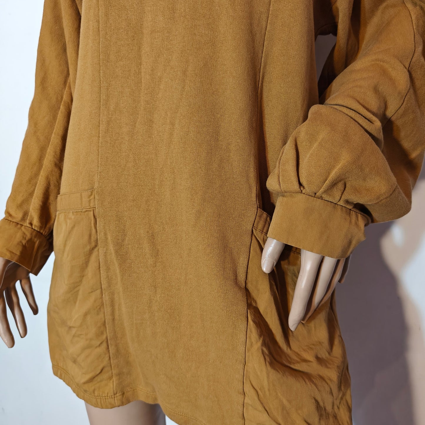 Mustard Long-Sleeve Sweatshirt Dress