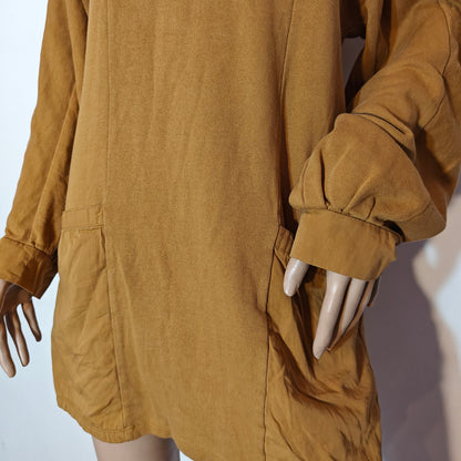 Mustard Long-Sleeve Sweatshirt Dress