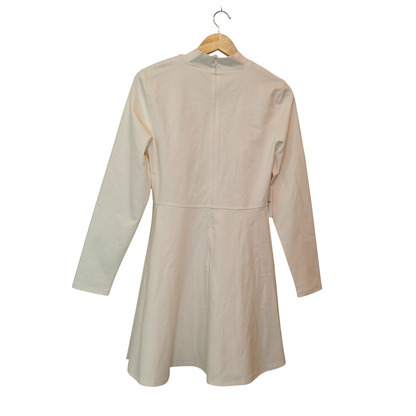 Cream Freedance Mock Neck Mini Dress