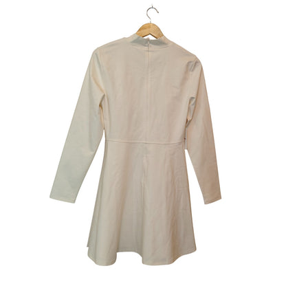 Cream Freedance Mock Neck Mini Dress