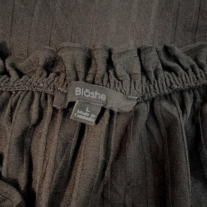 Black Ribbed Off The Shoulder Bodycon Dress