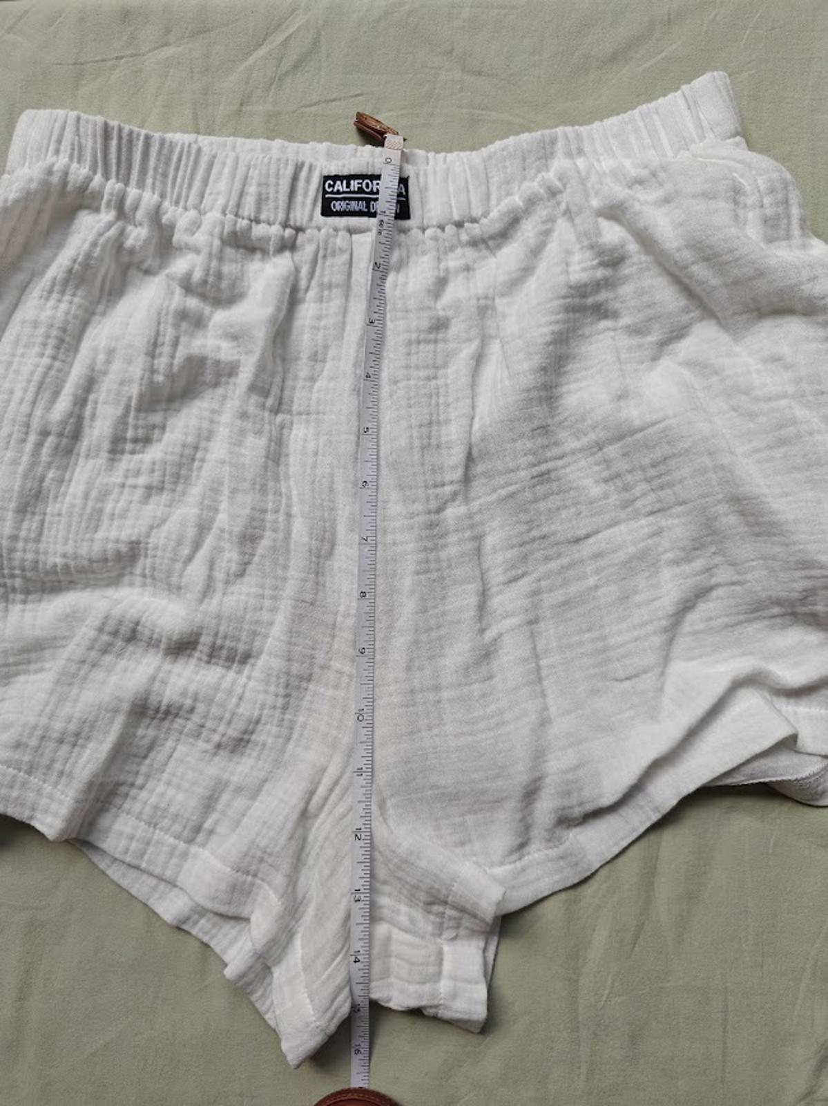 White Cotton Lounge Shorts