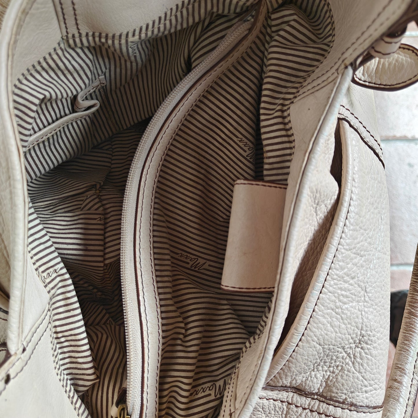 White Pebbled Leather Tote Bag