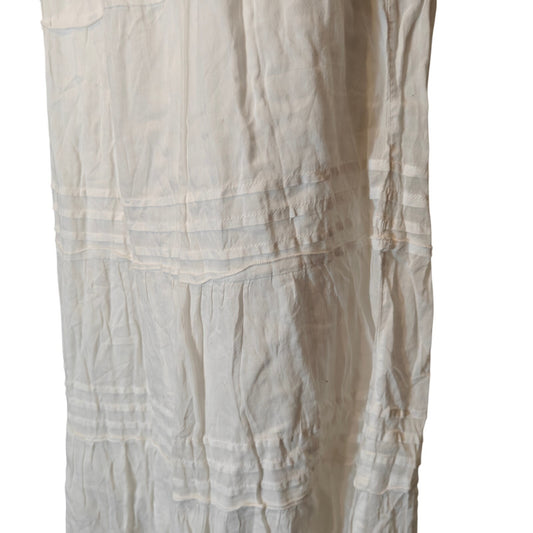 White Tiered Cotton Maxi Skirt