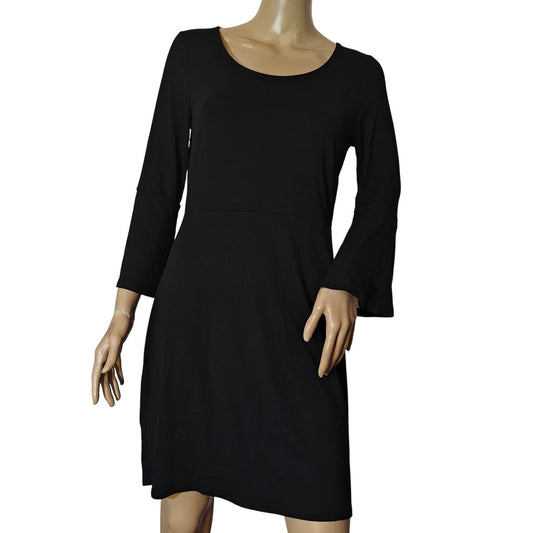 Black Long Sleeve A-Line Dress