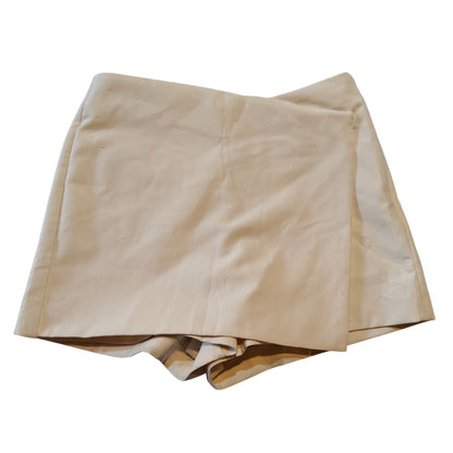 Zara Cream Skort Wrap Front Tailored High Waist Size Small