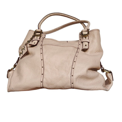 White Pebbled Leather Tote Bag