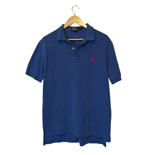 Royal Blue Polo Shirt With Orange Pony Logo